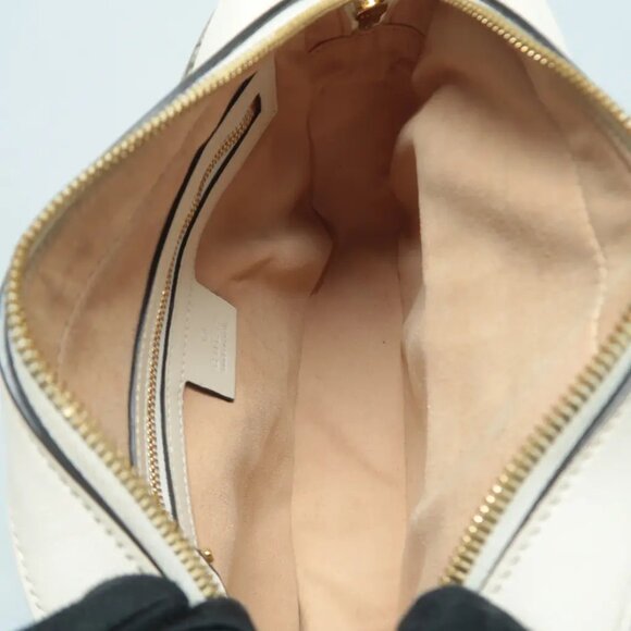 100% Authentic GUCCI Horsebit 1955 Brown&White Canvas Shoulder Bag 945-12524 - Picture 10 of 12